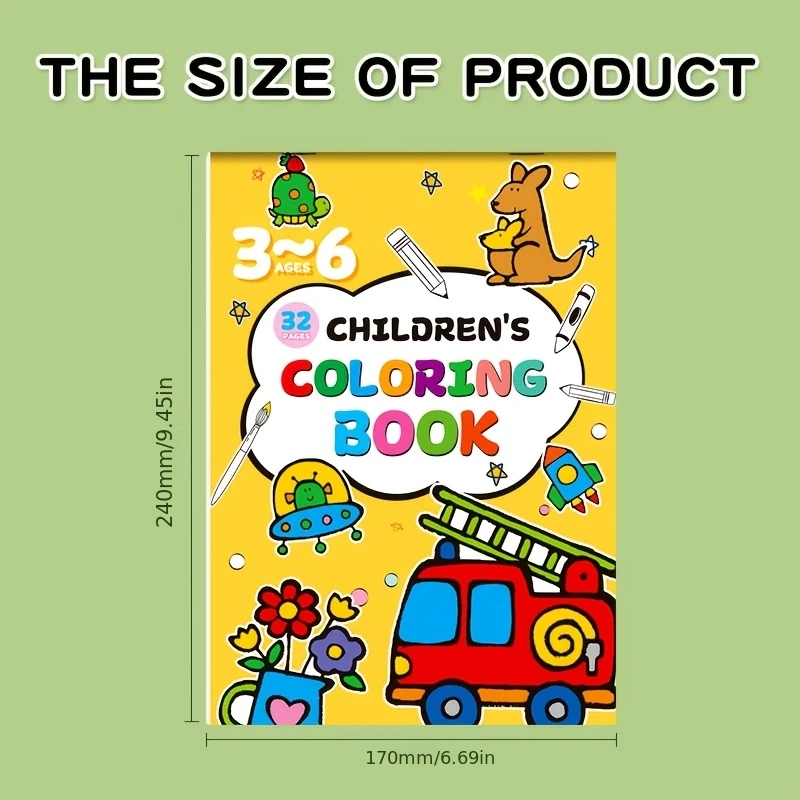 32 Pages of Fun Drawing Enlightenment Book 32 Cartoon Patterns Children's Coloring Book Interactive Drawing Activity Book