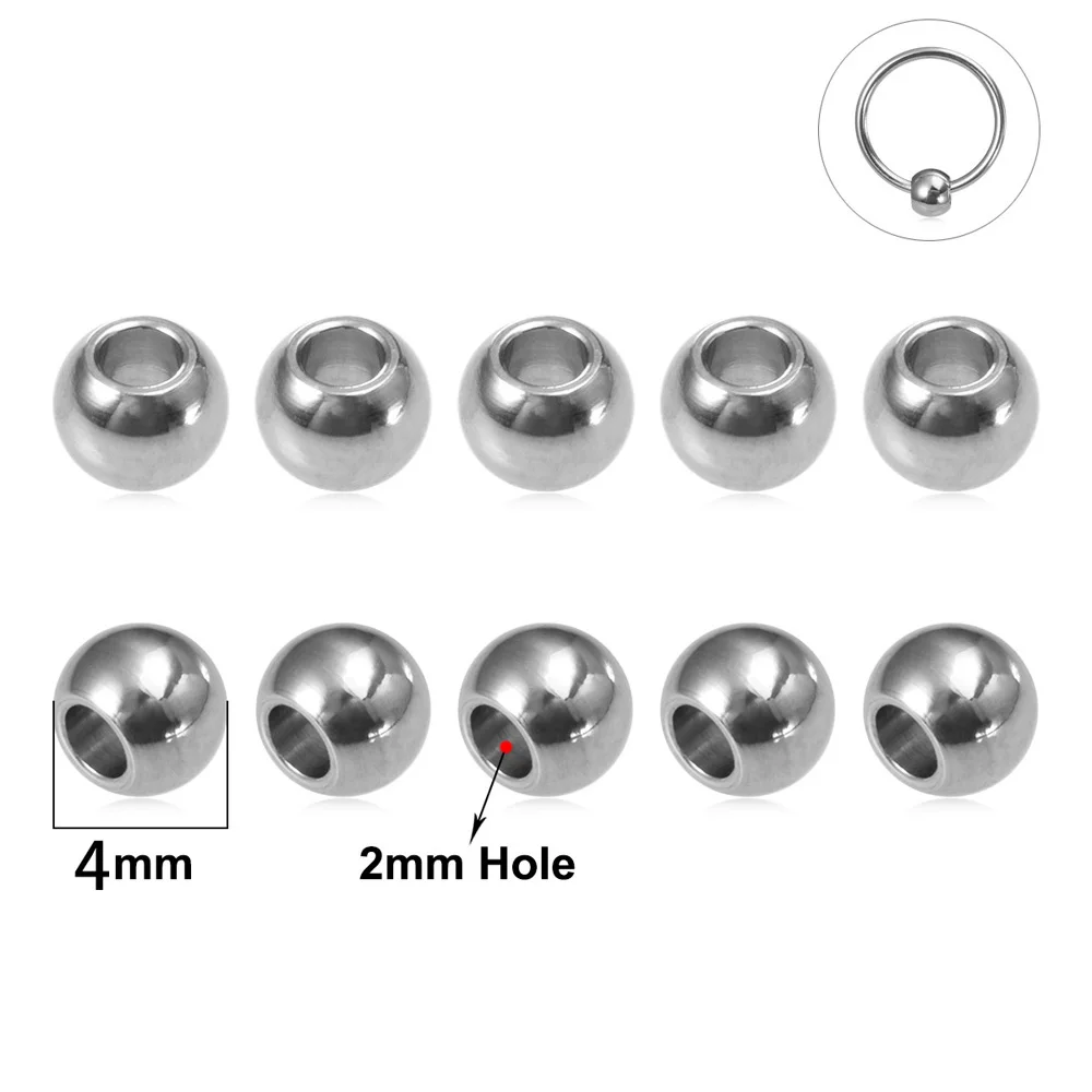 10Pcs Piercing Jewelry Accessories Beads 4Mm Cbr Balls Septum Nose