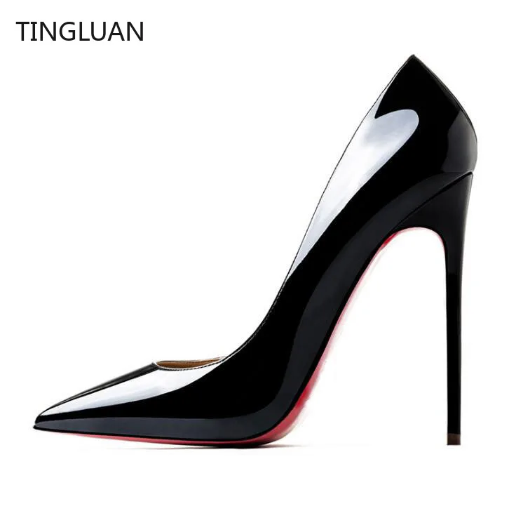 Women High Heels Women Pumps High Heel Pumps Women High Heel Shoes Red Shiny Bottoms Brand Pumps Nude Black Patent Leather 8cm 10cm 12cm Sexy Pointed Toe Wedding Shoes 34-44