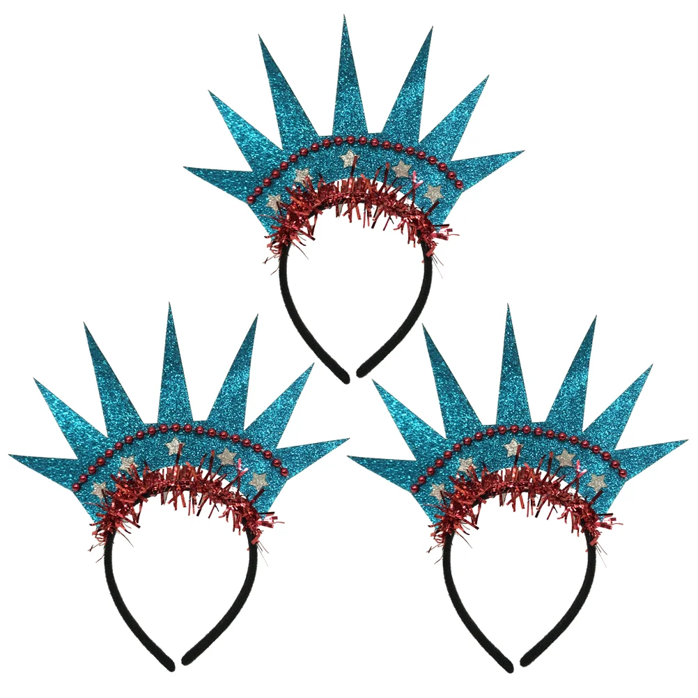 

3 Pcs Hair Accessories Statue of Liberty Hoop Headgear Independence Day Headdress for Party