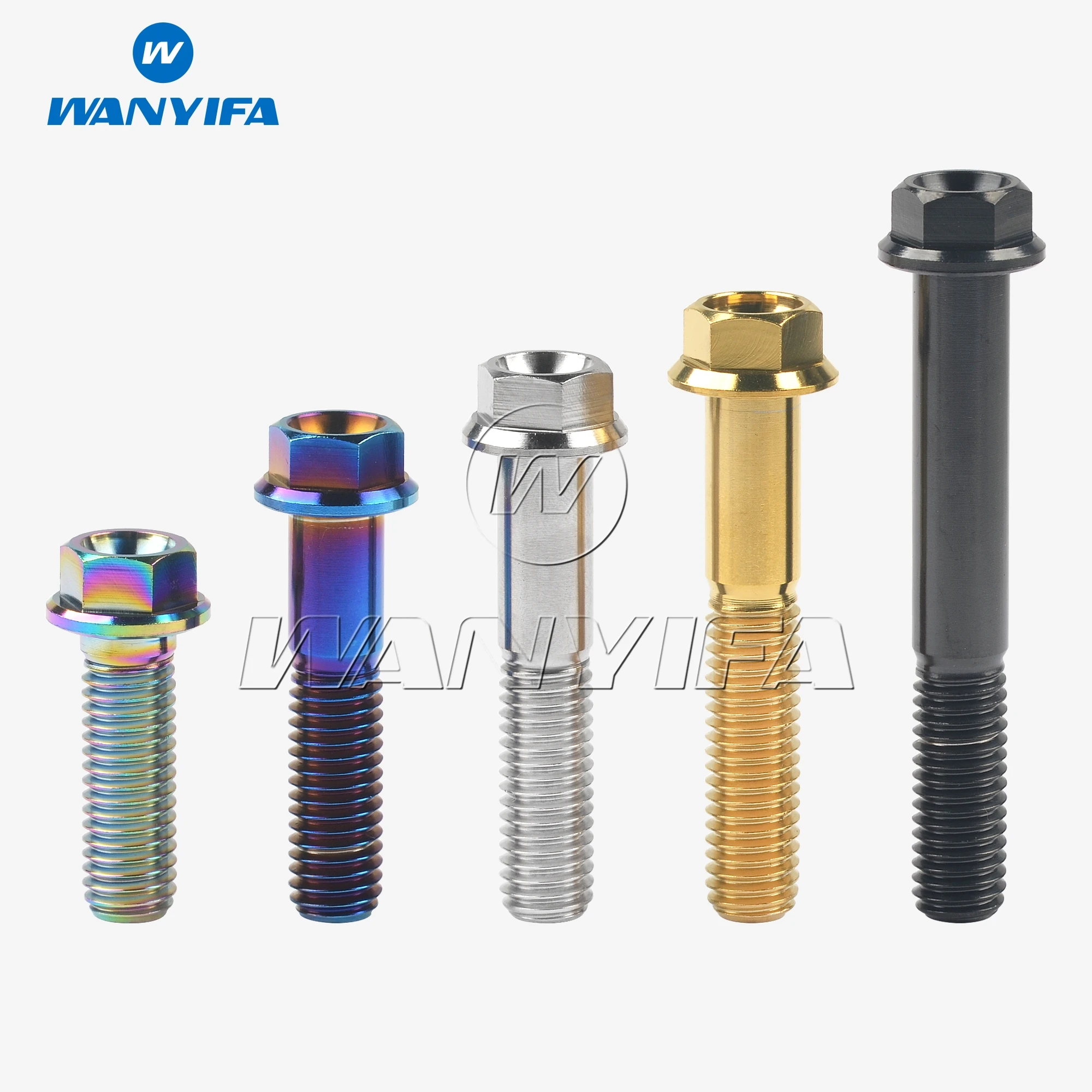 Titanium bolts Wanyifa flange hex small head motorcycle M8 x15 20 25 30 35 40 45 55 60 65mm P1.25mm