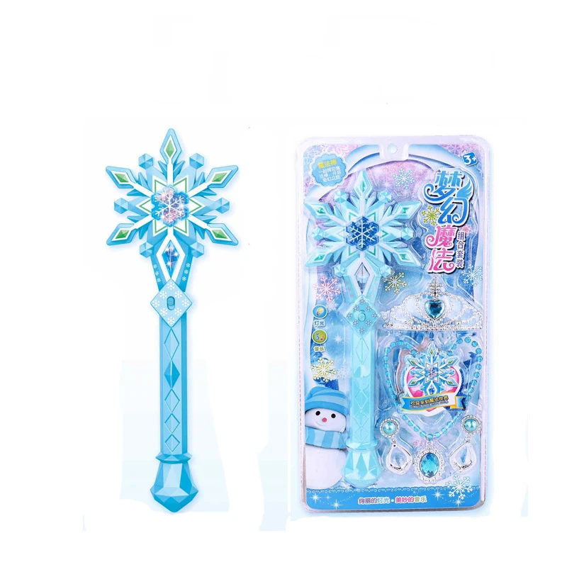 Disney girls frozen princess dress snowflake elsa Music Magic wand Ring crown box set Makeup Toys Birthday Christmas Gift makeup toy princess pretend toys