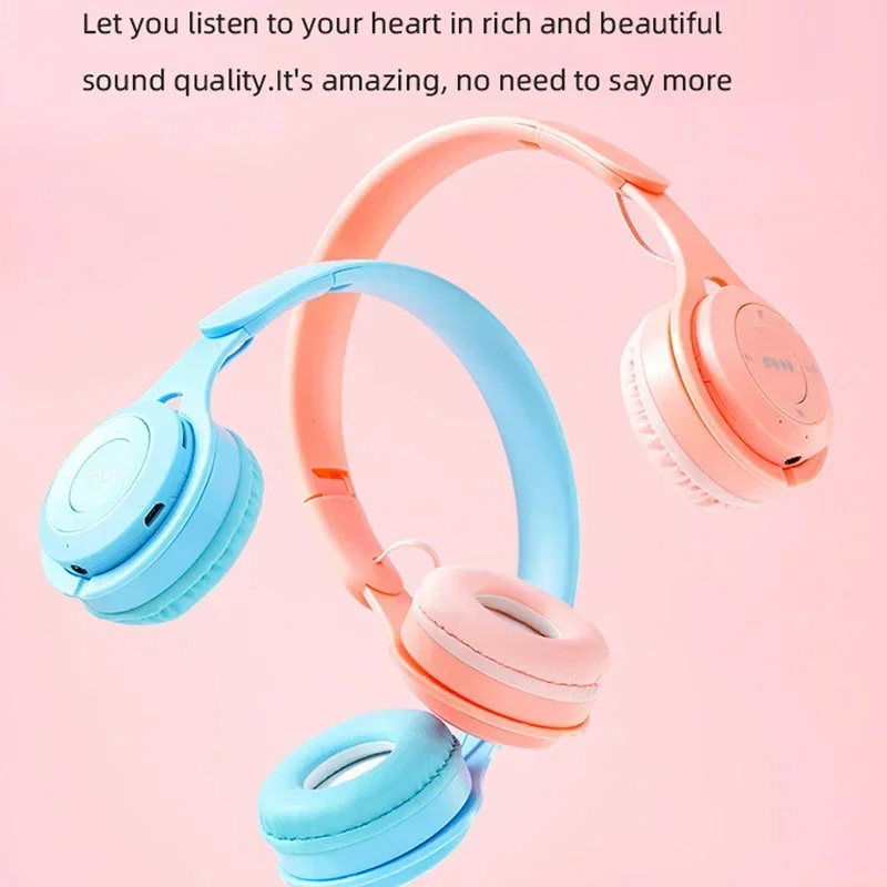 Macarone Wireless Bluetooth Headphones HIFI Surround Sound Foldable Laptop Headsets with Mic For Children