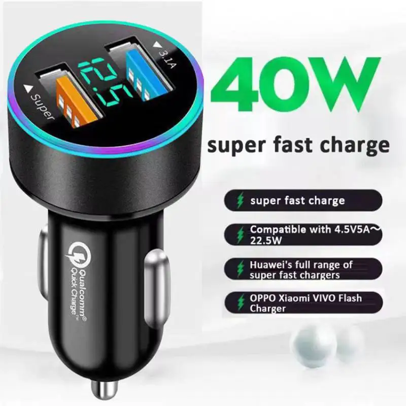 66W ڵ USB  PD QC3.0   LED  ǥ    12V/24V   ȭ