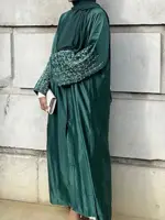 Ramadan ouvert Abaya Damen dubaï luxe Islam musulman modeste Kimono robes africaines pour les femmes Kebaya caftan Robe Musulman 5