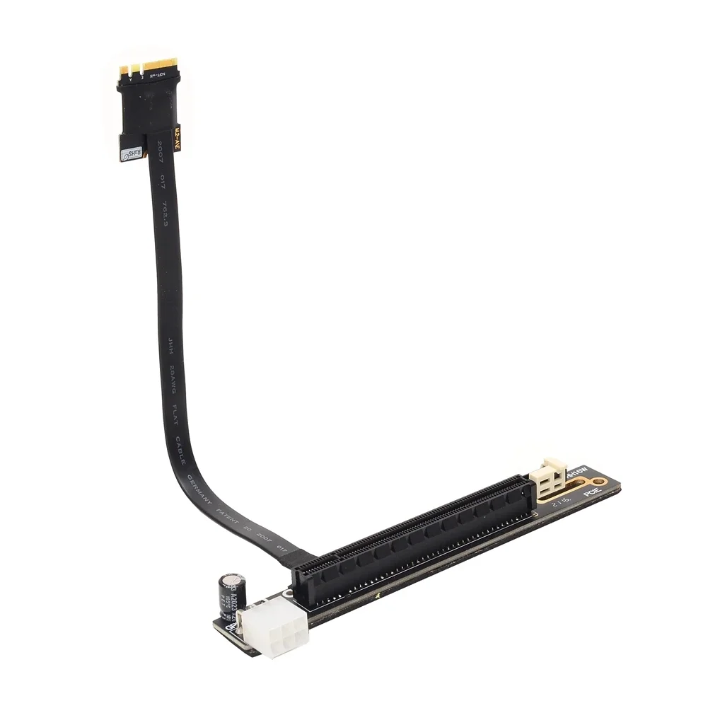 Network Card Riser Cabo Adaptador Cabo de Extensão Gráfica 6pin Alimentação M.2 Wifi para X16 Pci-e m2 ME Chave Ngff para Pci-e 3.0 16x - Imagem 6