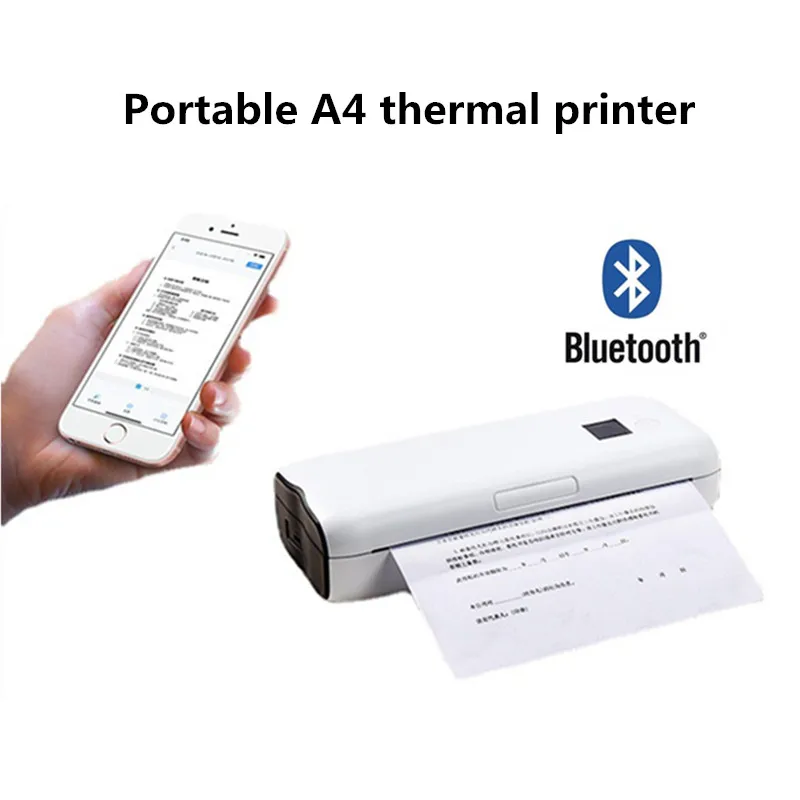 Mini impresora portátil A4 con Bluetooth, máquina de impresión de  transferencia térmica adecuada para estudiantes, Hogar y Negocios -  AliExpress
