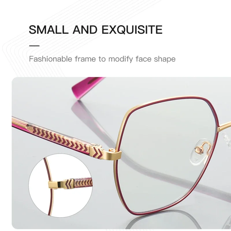 VICKY Fashion Women Cat Eye Myopia Prescription Glasses Hyperopia Reading Anti Blue Light Metal Optical Eyeglasses Frame PFD3076 5