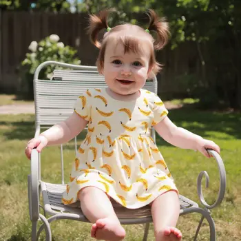 Sanlutoz Soft Summer Baby Girls Dress Cotton Korean Style Princess Kids Dress