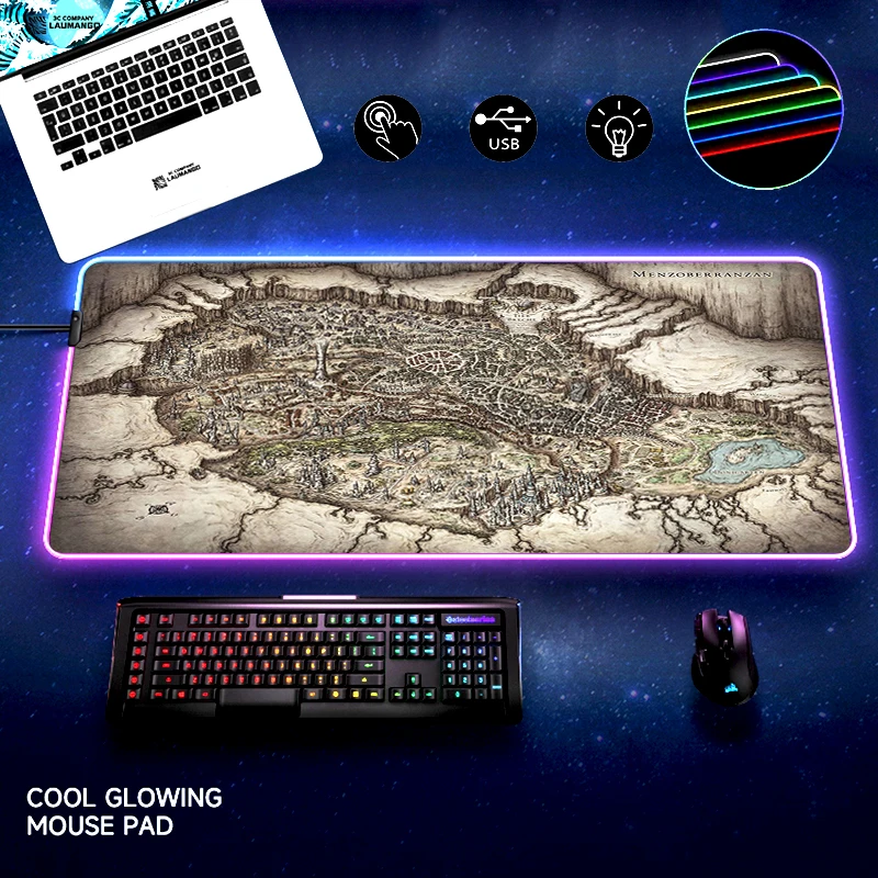 

RGB подставка под мышь с драконами, компьютерный коврик для мыши, настольные аксессуары, игровые коврики, коврики с аниме, компьютерная клави...