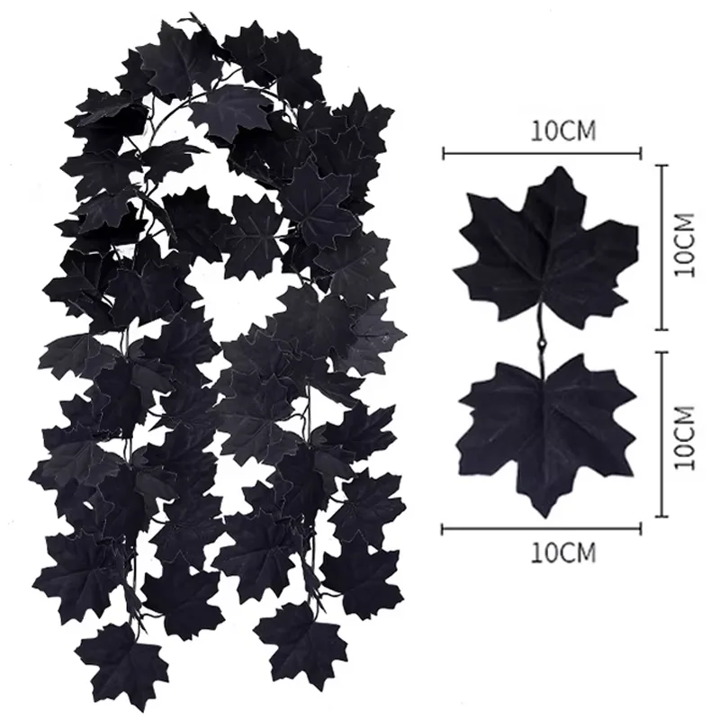 Ghirlanda Di Vite Artificiale Rossa Autunno - Edera E Foglie D'Acero In Tessuto - Decorazione Per Matrimoni, Casa E Giardino (Lunghezza 90 Cm)