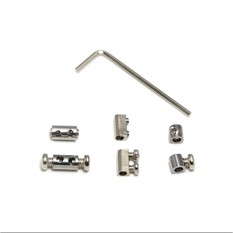 Wire Rope Clamps Buckle DIY Double Hole Thread Lock Wire Rope Fixing Parts Lighting Hanging For 1/2mm Hardware Accessories