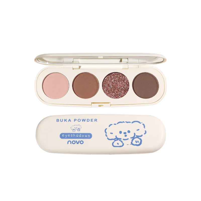 NOVO6100 Ee Shining Color ee shadow quad Broken Diamond Matte Waterproof Sweat proof Small and Convenient Student_voghion.com
