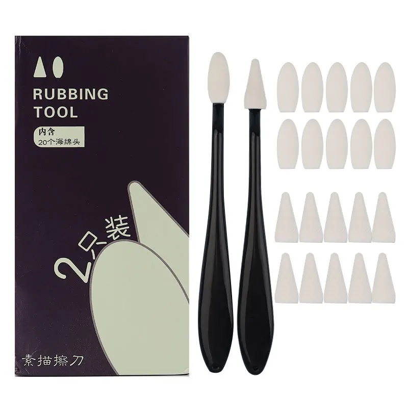 2 pcs sketch tool drawing rubbing sketch set sharp round two sponge ball pen head can be washed and wiped effortlessly art tool sketch sponge wiper