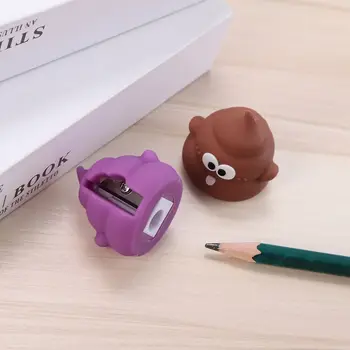 Temperamatite creativo a forma di cacca Manuale Mini temperamatite per cartoni animati Materiale scolastico in PVC Cancelleria