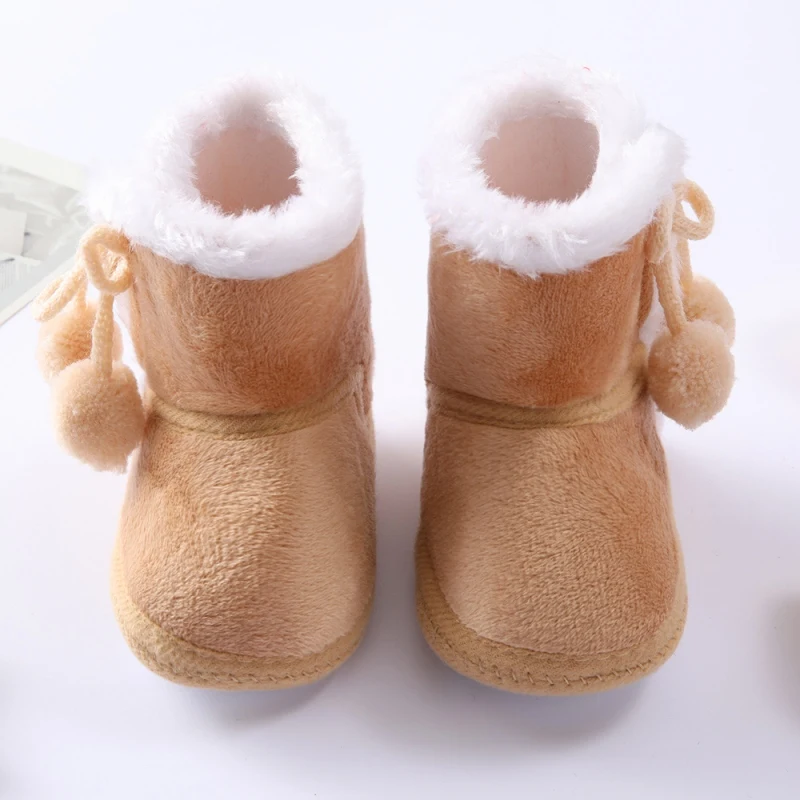 1Pair Baby Winter Warm Newborn Toddler Boots 1 Year Cute Thick baby Girls Boys Shoes Soft Sole Fur Snow Boots 0-18M New