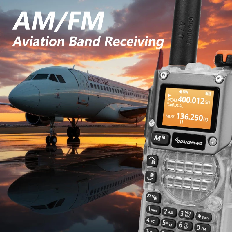 New Quansheng UV-K6 UHF VHF Walkie Talkie UV-K5(8) Full Band Type-C Scrambler NOAA Wireless Copy Frequency Transparent Ham Radio 5