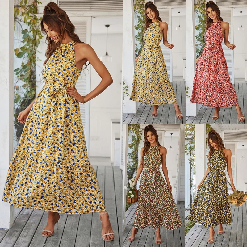 DY-Self-Developed Design Fashion Swing Dress Summer Lunch Break Printing Casual Dress