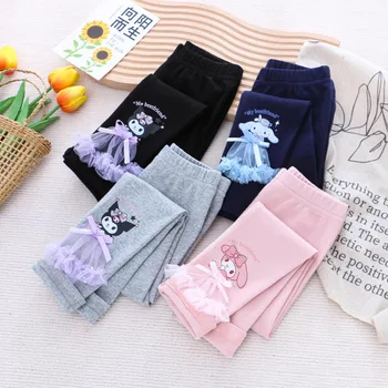 Girls Cartoon Print Cotton Leggings 2
