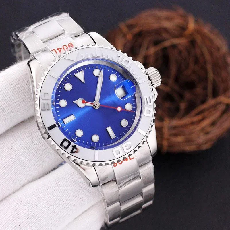 

Watchs High Quality Men's Watch Yacht Style 40mm Silver Dial Master Automatic Mechanical Sapphire Glass AAA WristWatch