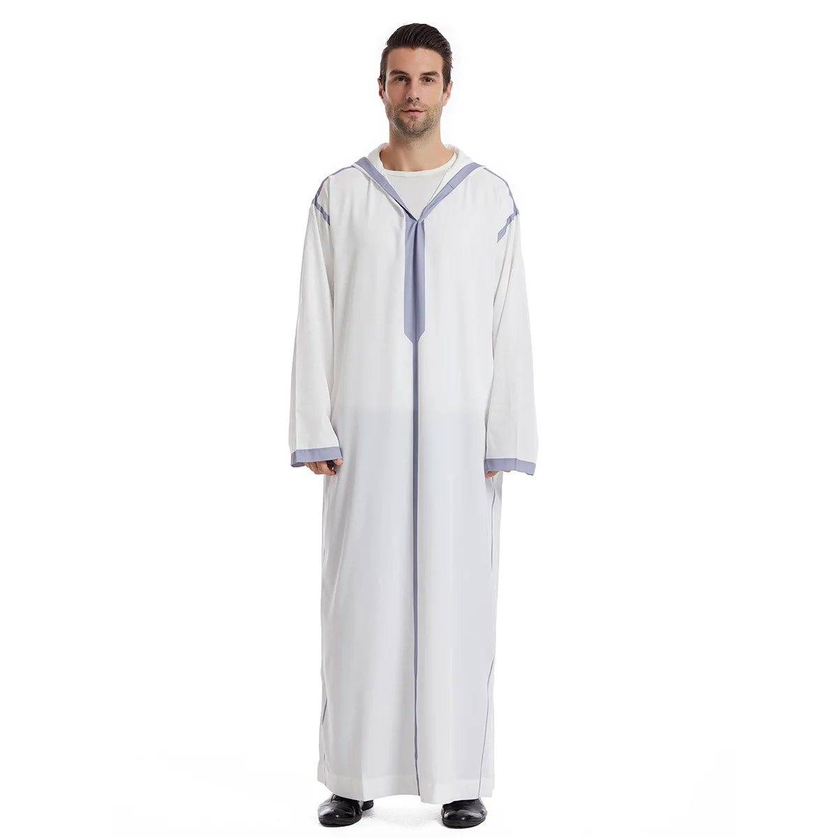 Muslim Jubba Thobe Clothes Men Hoodie Ramadan Robe Kaftan Abaya Dubai Turkey Islamic Clothing Male Casual Loose Robe