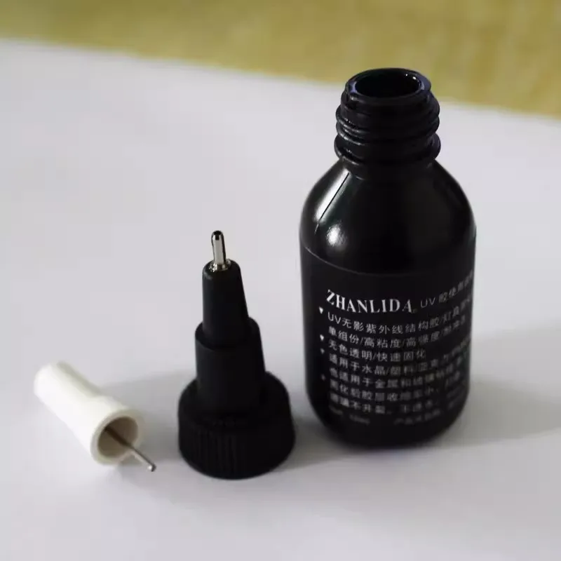 빠른 건조 하드 클리어 UV 송진 접착제, 유리 플라스틱 금속 크리스탈 아크릴 TPU 램프 포함, 10ML, 50ML, 250ML, 1000ML