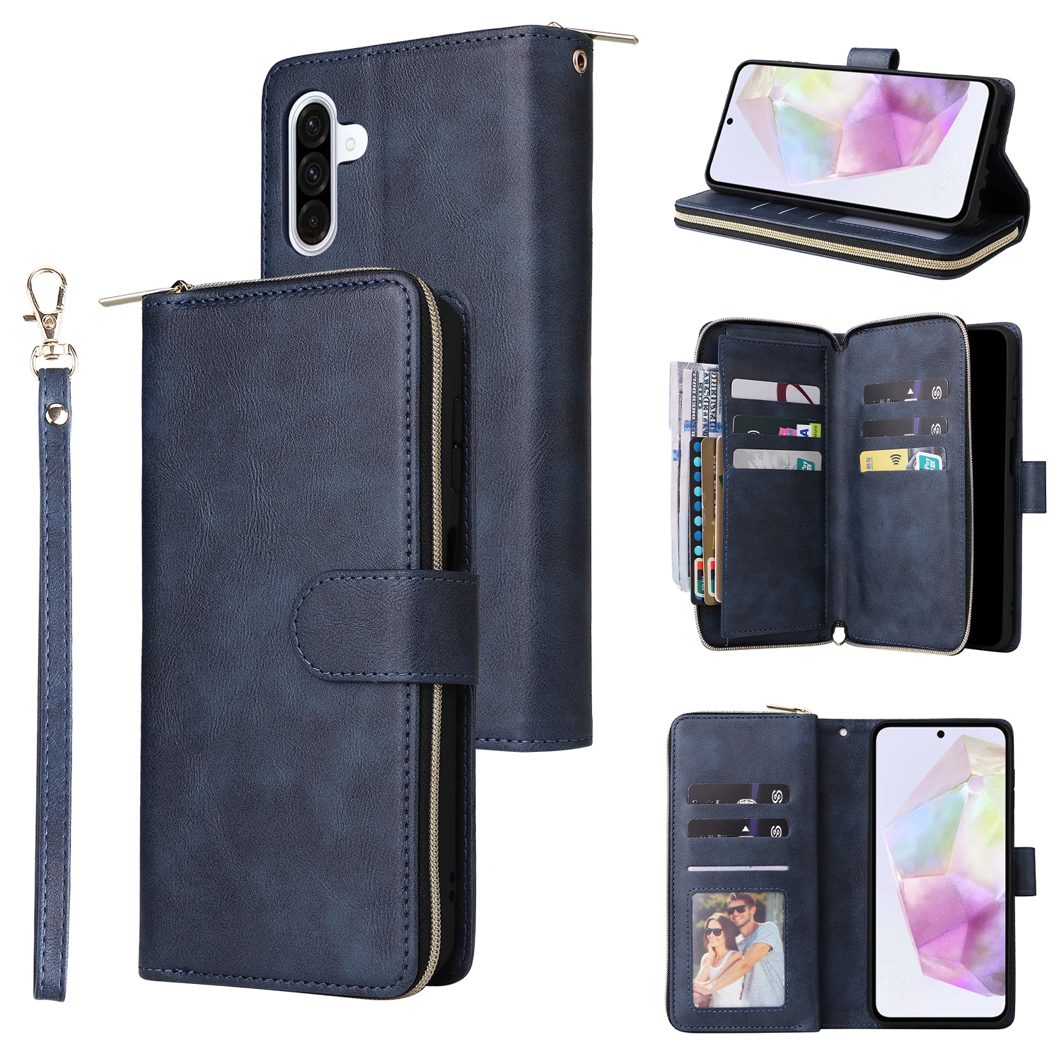 Zipper Wallet Phone Case - Stylish and Functional Protective Cover with Multiple Card Slots
