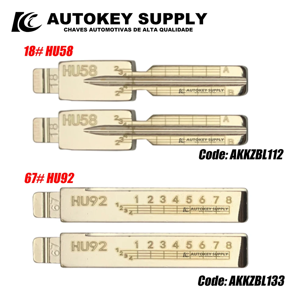 

Для лезвия ключа со шкалой HU58 18 # HU92 67 # AKKZBL112 AKKZBL133 AutokeySupply