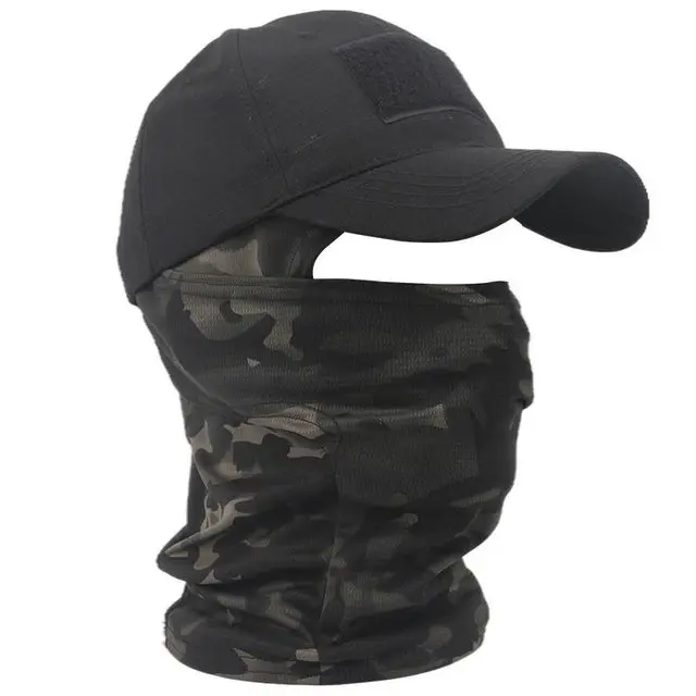 2022 Military Hood Tactical Army Baseball Caps for Men Women Summer Snapback Sun Hats Outdoor Camouflage Balaclava Half Ski Mask