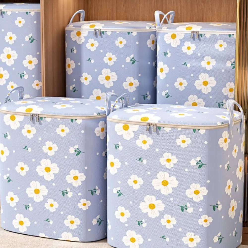 Flower Non-woven Fabric Quilt Storage Bag Moistureproof Thick Moving and Packing Bag Cotton Blanket Bag Foldable Dust-proof 2