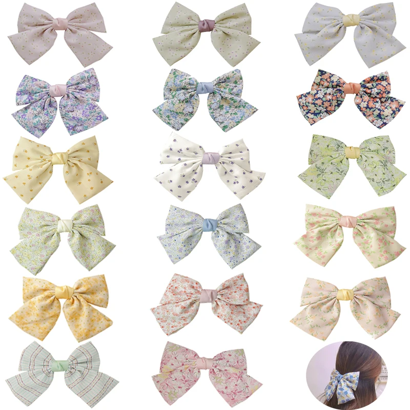 

Fresh Printing Women Hair Scrunchie Bows Ponytail Holder Hairband Bow Knot Scrunchy Girls Hair Ties Hair Accessories