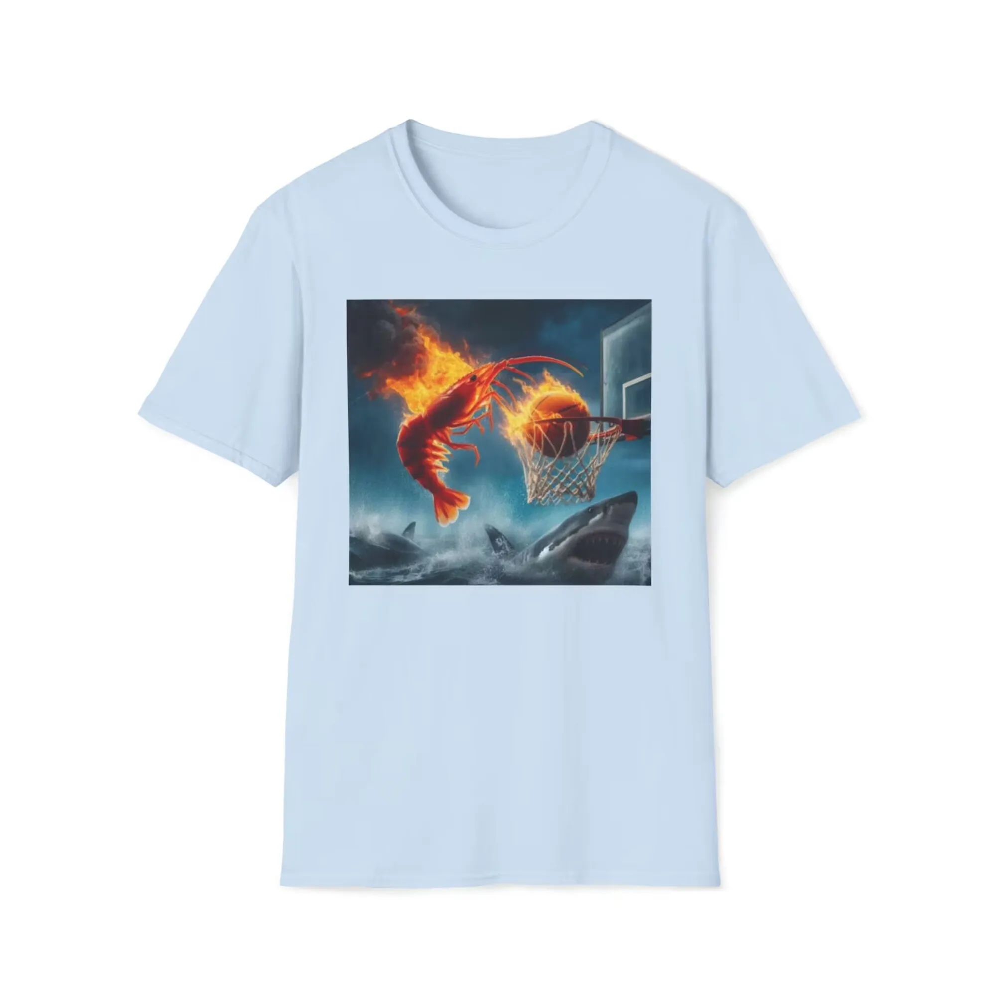 Ai Shrimp Dunking On Shark Shirt Maniche Lunghe O Corte