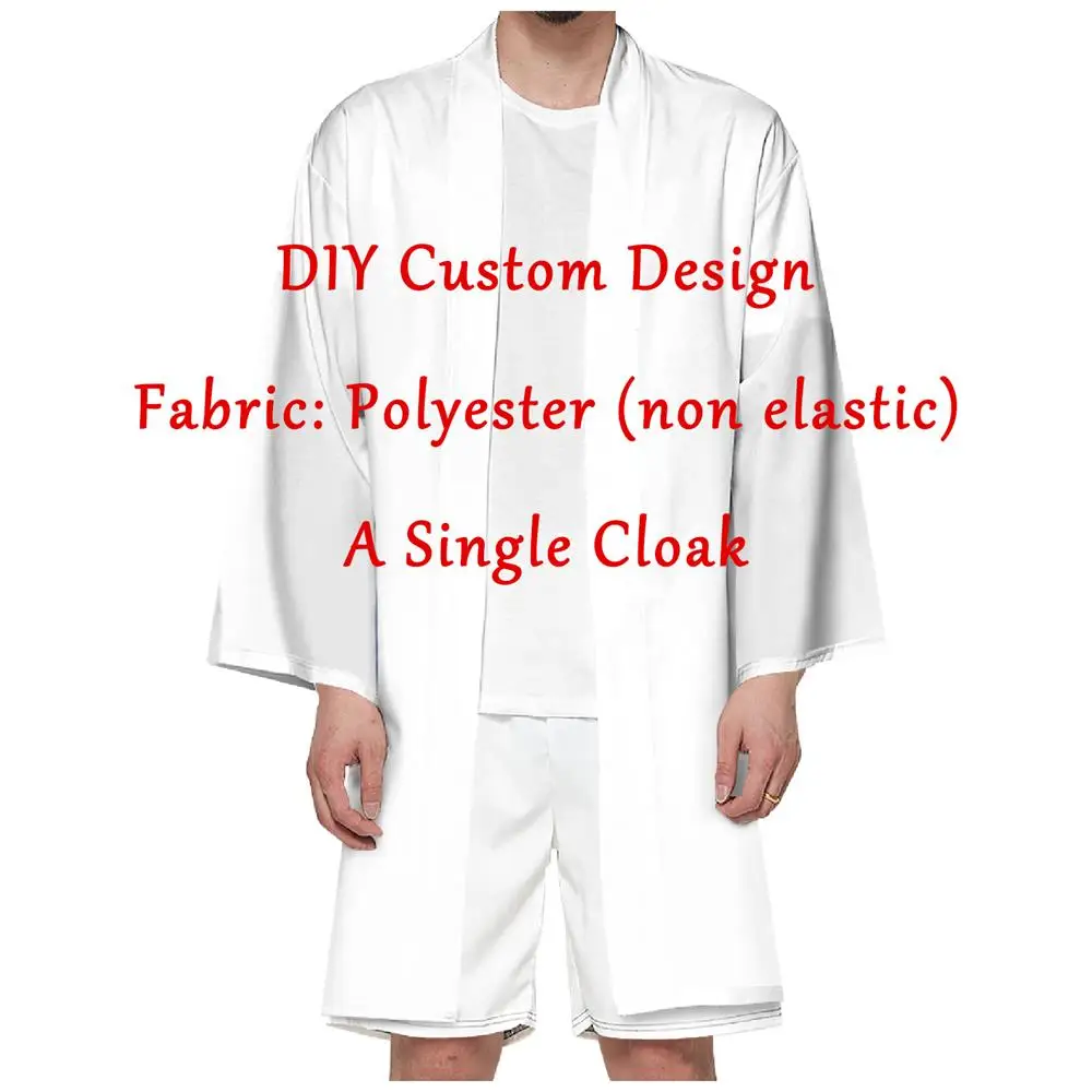 Summer Men's Long Kimonos Anime Cosplay Dojo Cloak With Free Patterns DIY Haori Samurai Kimono Women Japanese Beach japanese kimono
