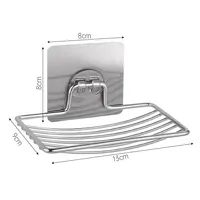 Wall Mounted Stainless Steel Soap Holder No Drilling Self Adhesive Soap Holder Kitchen Sponge Storage Shelf Bathroom Accessories 6