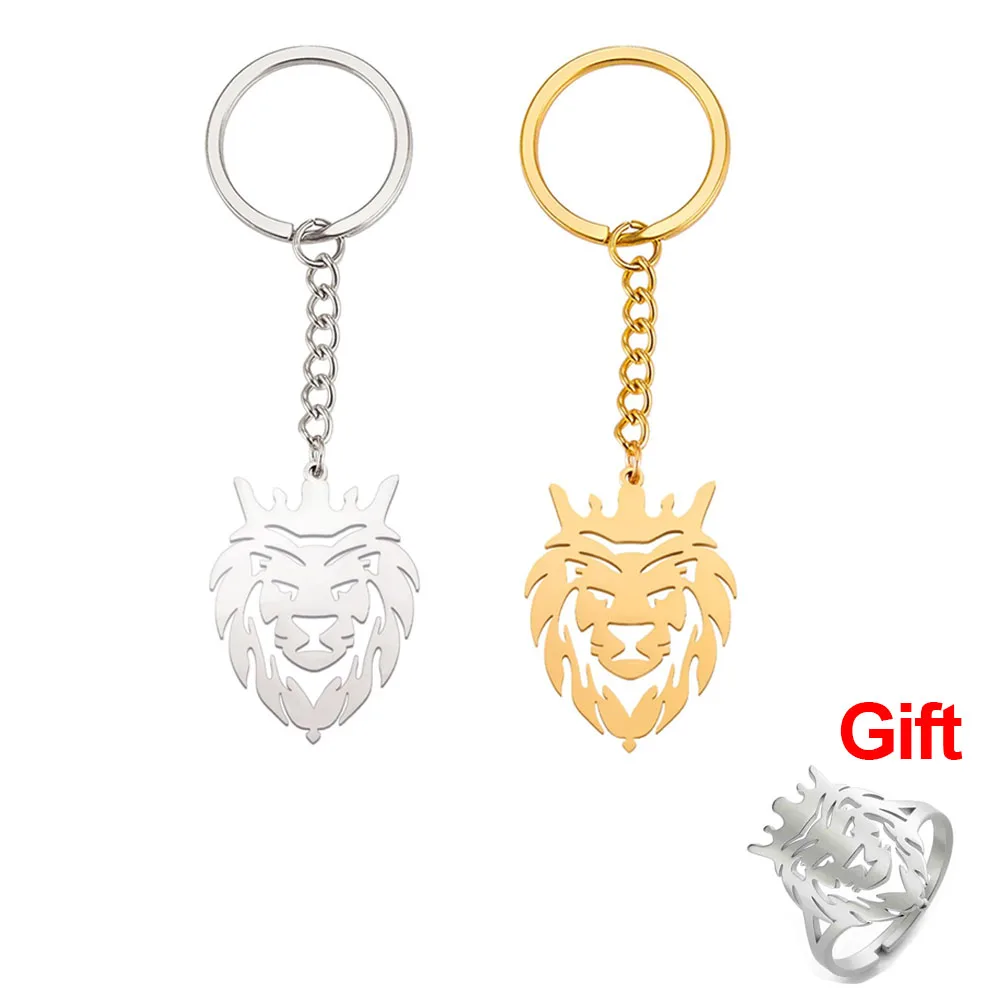 Bronze Lion Keychain – 3D Lion Head Charm Key Ring For Men & Women, Zinc Alloy, Gift For Car Keys, Backpacks, Bags - View #7