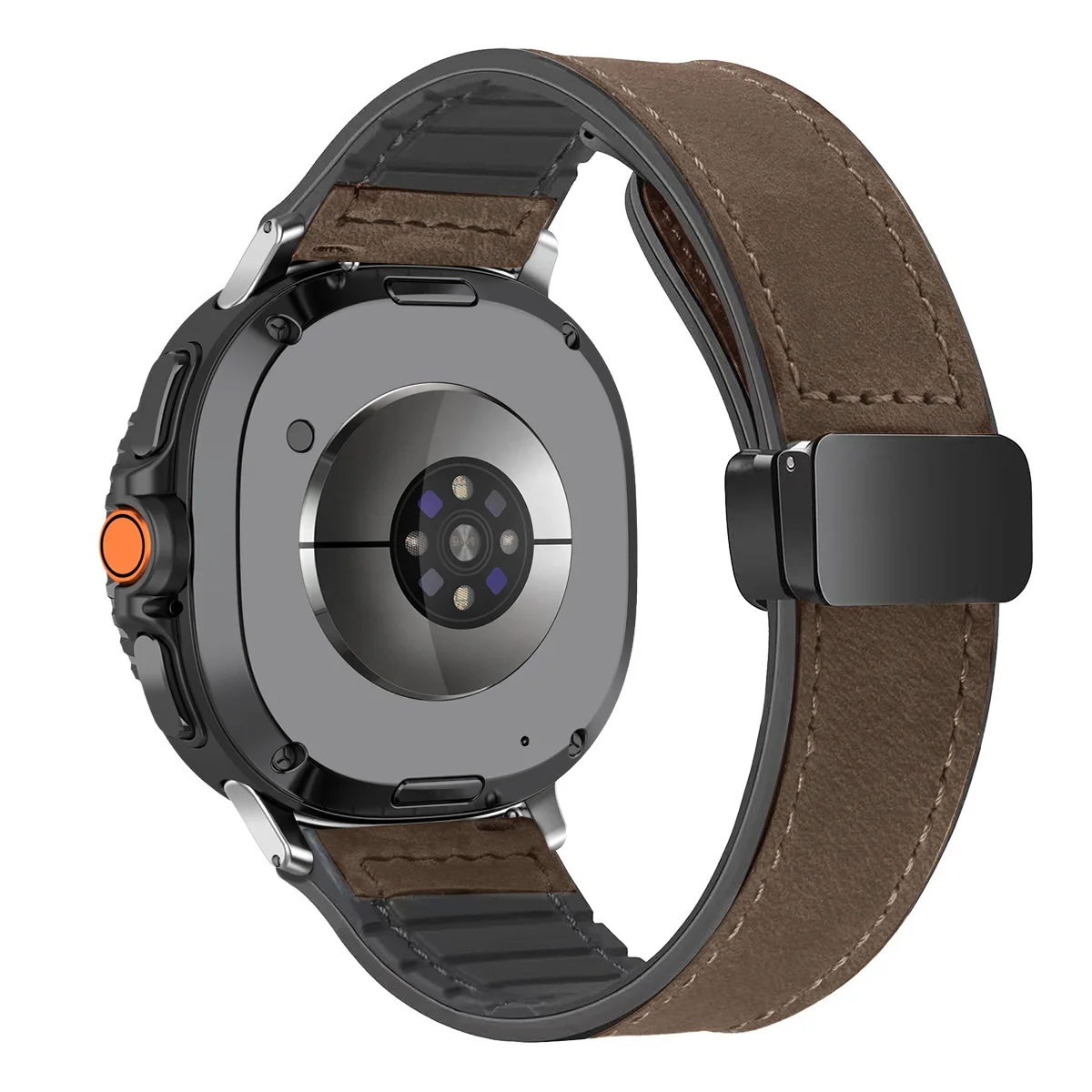 Magnetic Buckle Leather Silicone Watch Band Bracelet