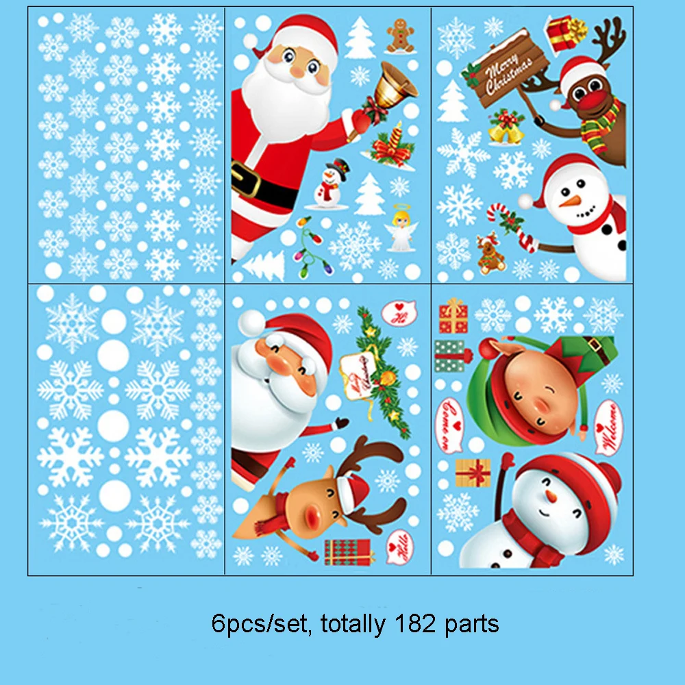 Christmas Window Clings Snowflakes Window Decals Static Stickers For Christmas Decorations Ornaments