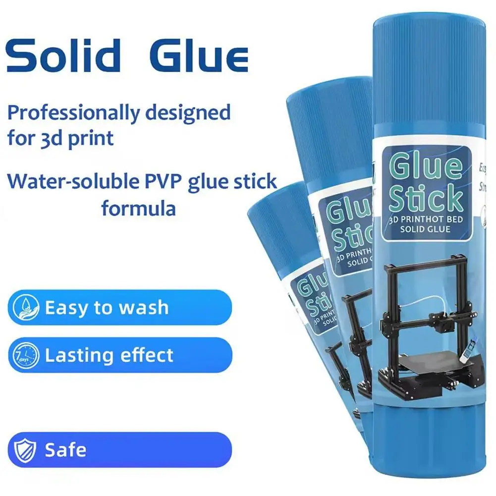 

3D Printer Glue Stick Solid Adhesive for Hot Bed Print Filament PLA Easy Clean PVP Non-Toxic Strong Special Glue Easy Remov D6N7