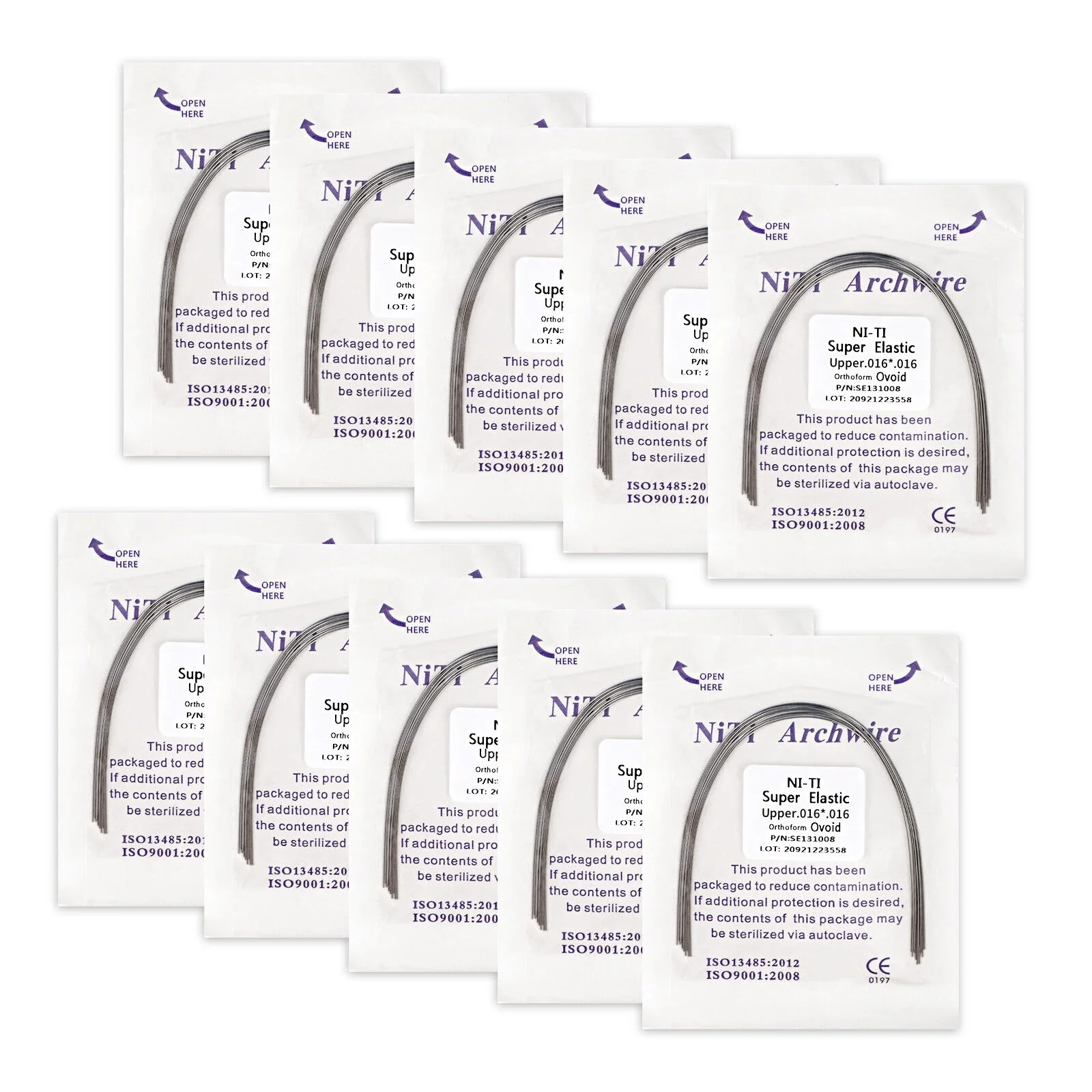 50 PAQUETES DE Cables Redondos Activados Térmicamente Para Ortodoncia Dental Niti Arco Forma Ovoide EUR 52,31 - ES