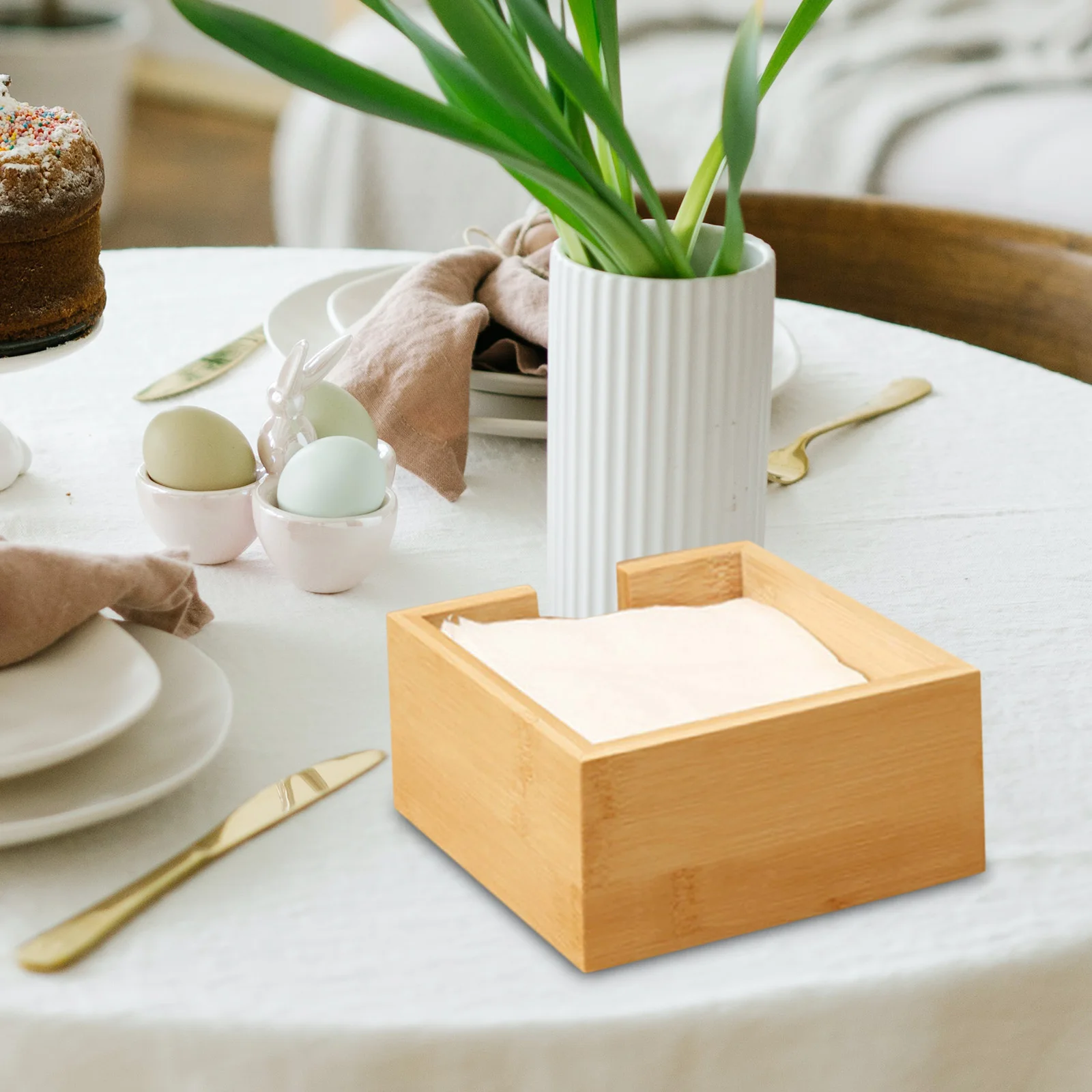 Bamboo Napkin Holder Toilet Paper Storage Holder for Restaurant Car Home 2
