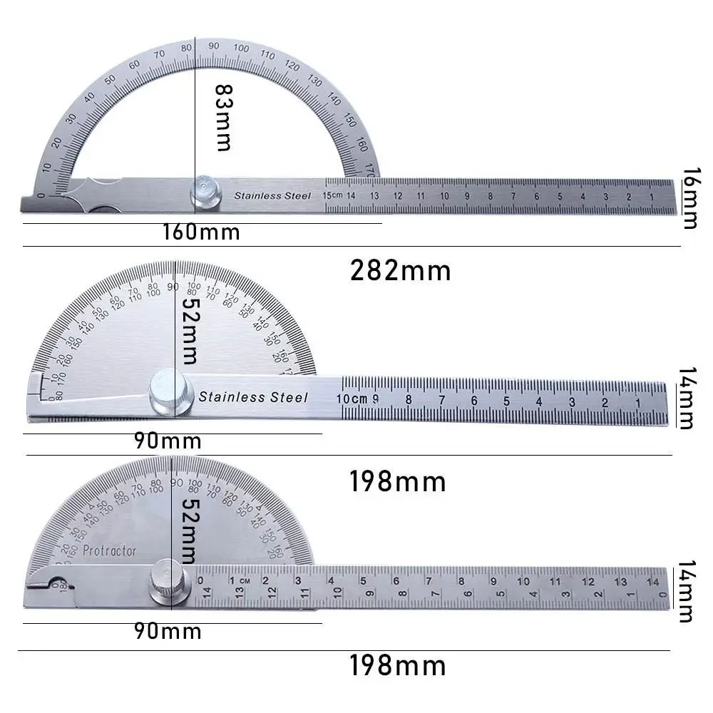 

Supplies Goniometer Round Head Caliper Stainless Steel Angle Ruler Adjustable Protractor 180 Degree Protractor Protractor