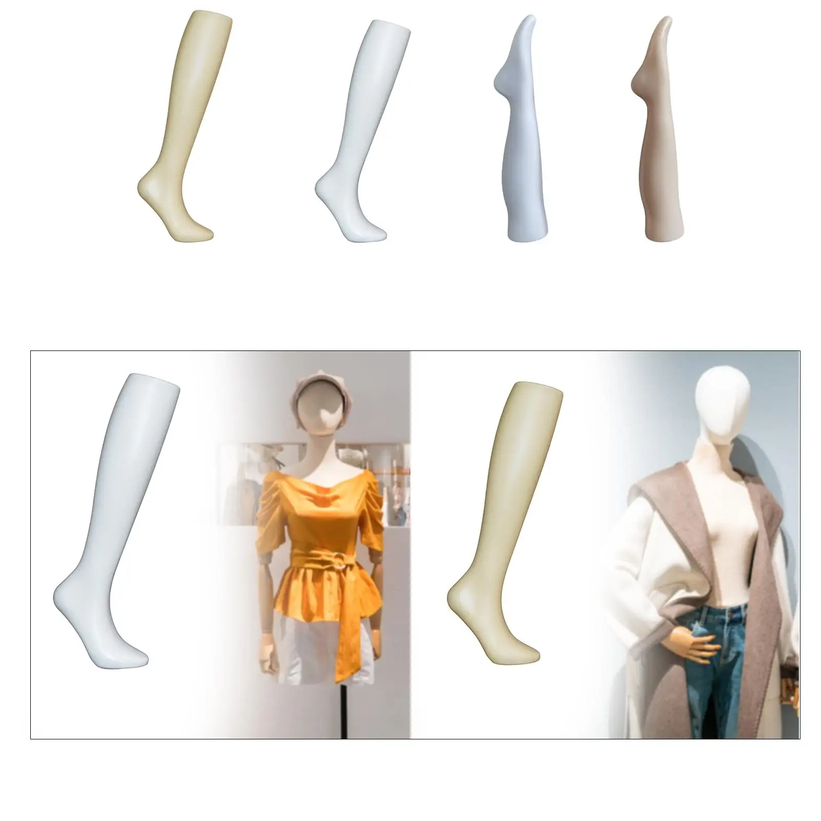 Female Mannequin Leg Manikin Stockings Display Model Photo Props Stockings Display Stand for Malls Shops Commercial Use Store
