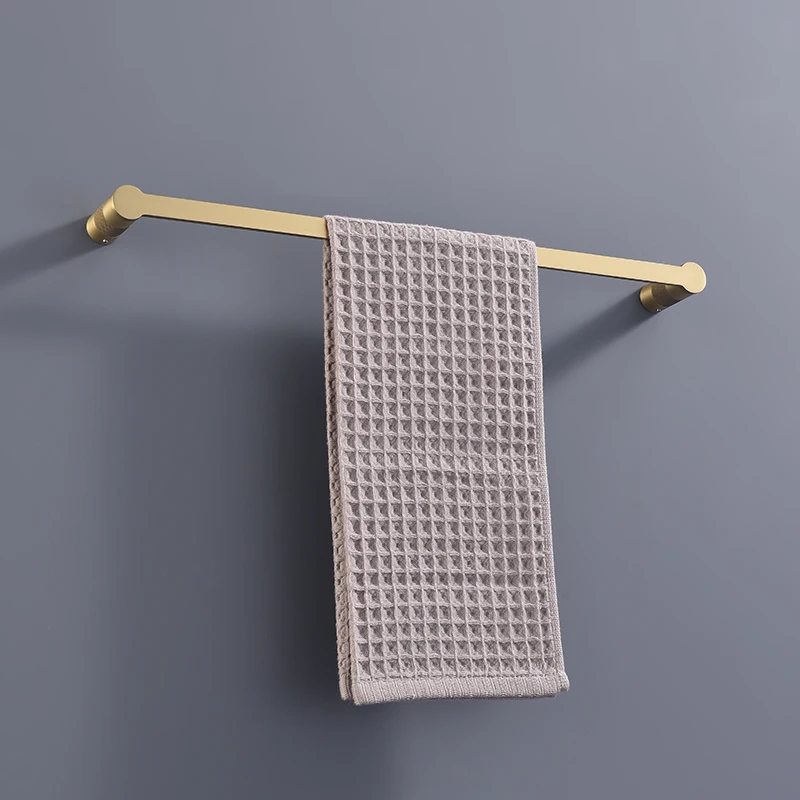 Brushed Gold Bathroom Accessories Set High Quality Brass Knurled Towel Bar Paper Holder Towel Ring Robe Hook Hardware Pendant