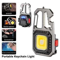 Set of 3 Portable Rechargeable Multifunction Keychain Flashlights with 7 Lighting Modes for Outdoor and Emergency Use (1Pcs)