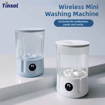 TINSOL 1.5L Mini Power Washer USB Charging 2 Speed Adjustment for Travel Socks Underwear Cordless Portable Clothes Washing Cups
