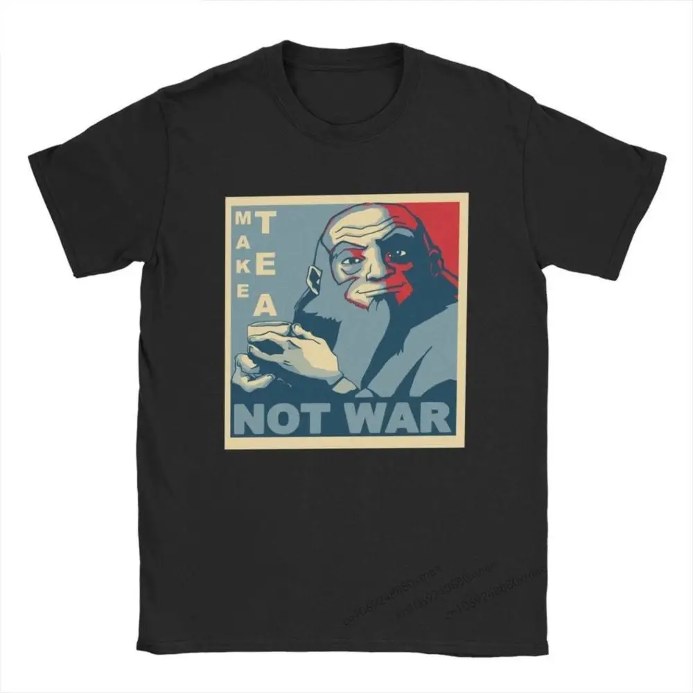 

Vintage Make Tea Not War T-Shirts Men Crew Neck Pure Cotton T Shirt Avatar Iroh Short Sleeve Tees New Arrival Clothes