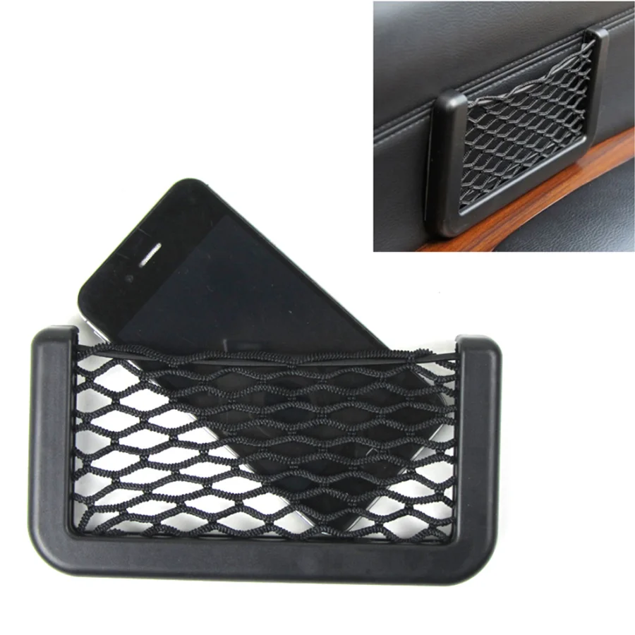 

Car Storage Mesh Black Car Interior Storage Mesh Phone Holder Seat Rear ABS Elastic Net Organizer Pocket Seat Car Accessories