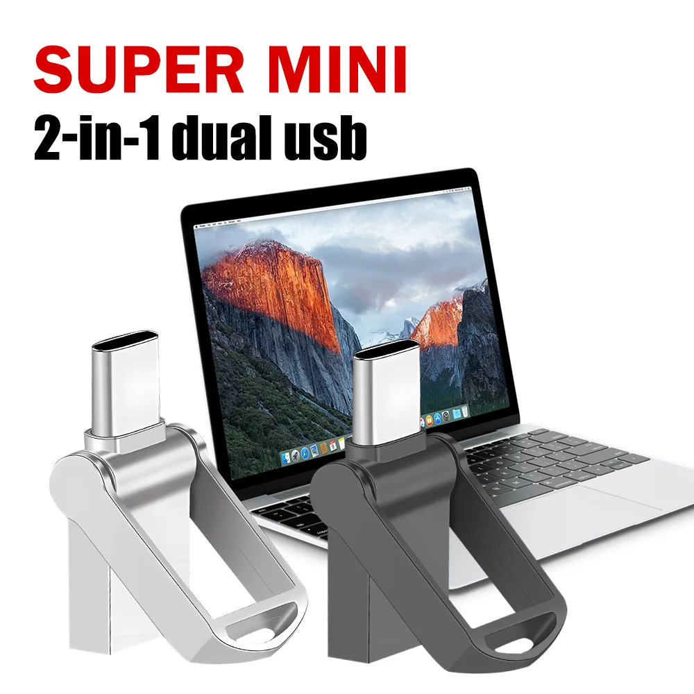 Compact High-Speed 128GB USB-C Flash Drive with Bonus Storage Gift