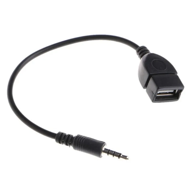 Conector de Audio auxiliar macho de 3,5mm a USB 2,0, convertidor hembra, Cable de 20cm para MP3 de coche