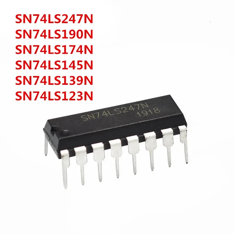 

10 шт. SN74LS247N 74LS247 DIP-16 SN74LS190N 74LS190 SN74LS174N 74LS174 SN74LS145N 74LS145 SN74LS139N 74LS1139 SN74LS123N 74LS123